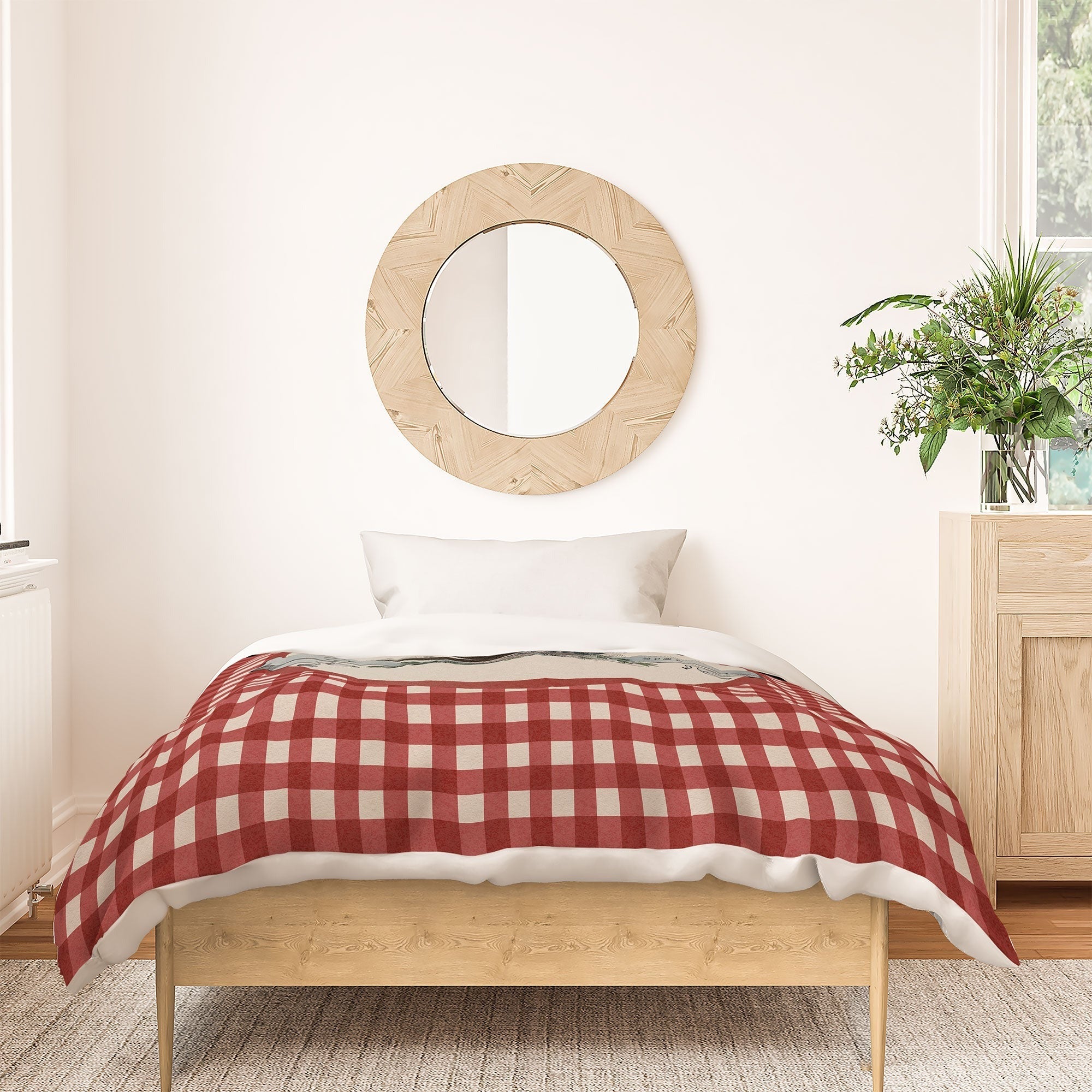DENY Designs Gingham Eagle Duvet Cover