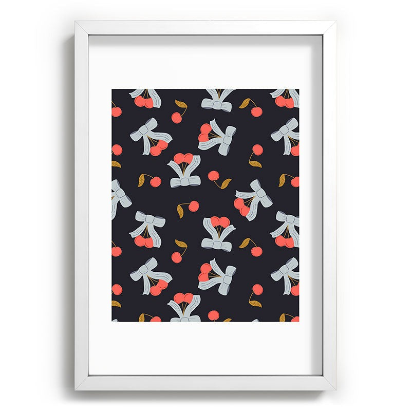 Jennifer Labre Cherries and Bows Recessed Framing Rectangle