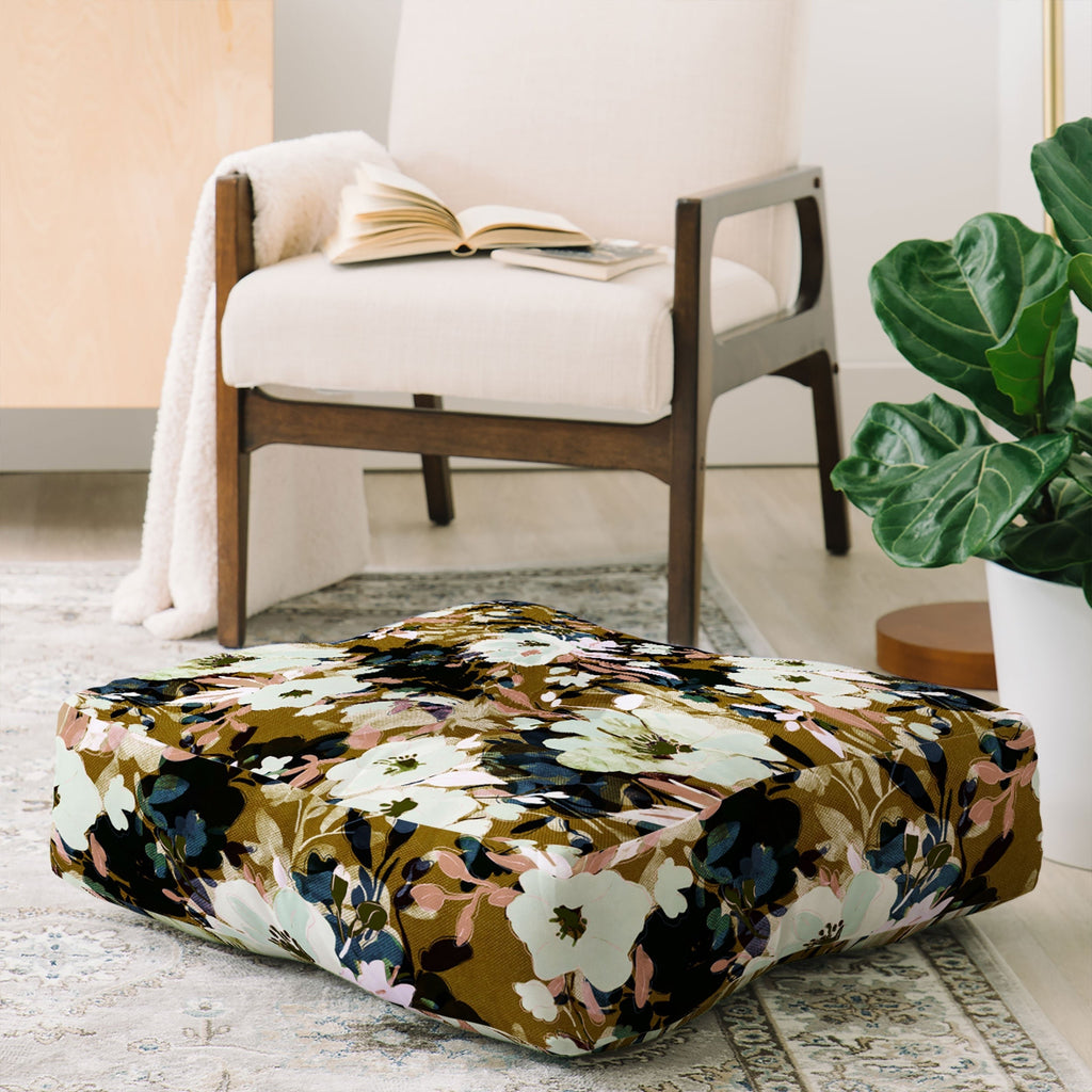 Marta Barragan Camarasa Romantic Floral Fusion Floor Pillow Square