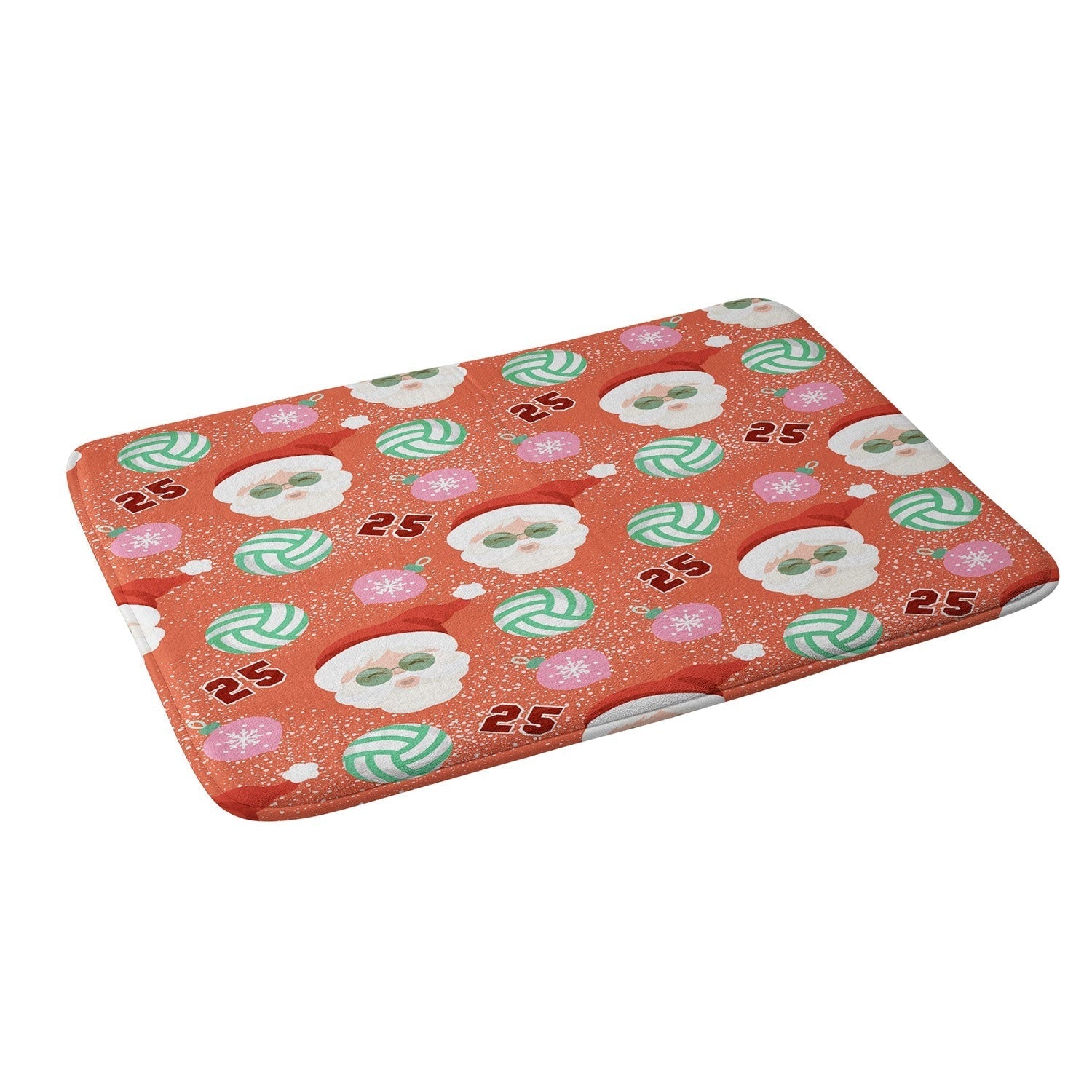 Design by Spark Sporty Volleyball Santa Memory Foam Bath Mat