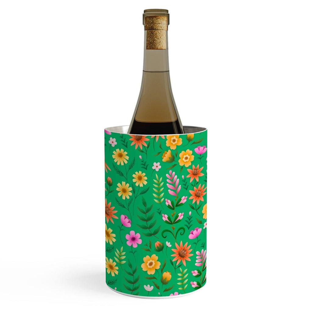 Pimlada Phuapradit Ditsy Spring Floral Green Wine Chiller