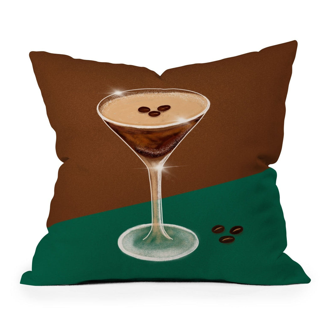 Design by Spark Expresso Martini Coffee Beans Throw Pillow