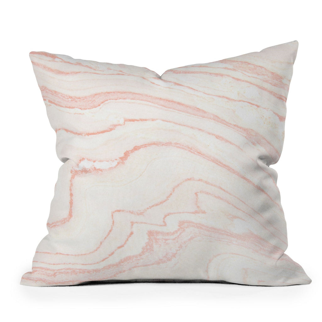 Rebecca Allen Blush Marble Throw Pillow