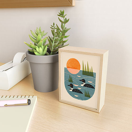 Renea L Thull Loon Lake Framed Mini Art Print