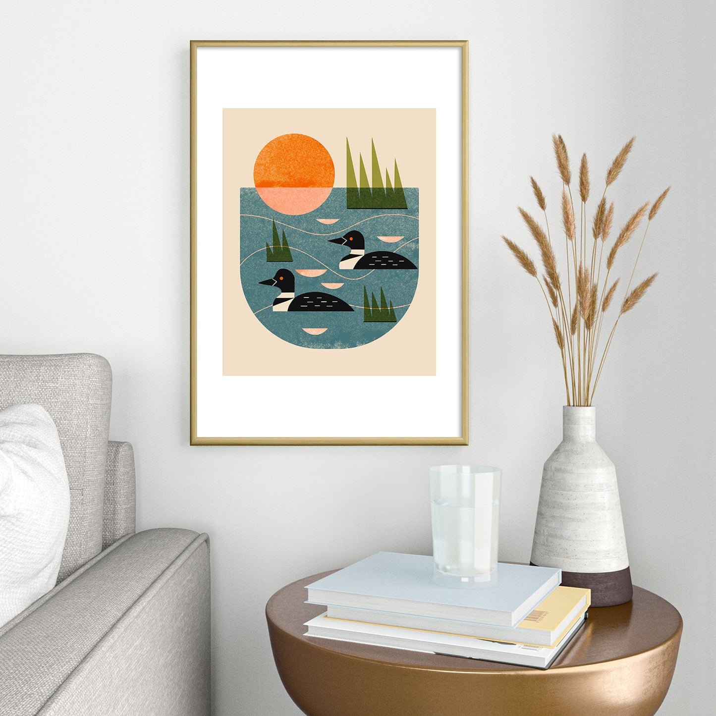 Renea L Thull Loon Lake Metal Framed Art Print