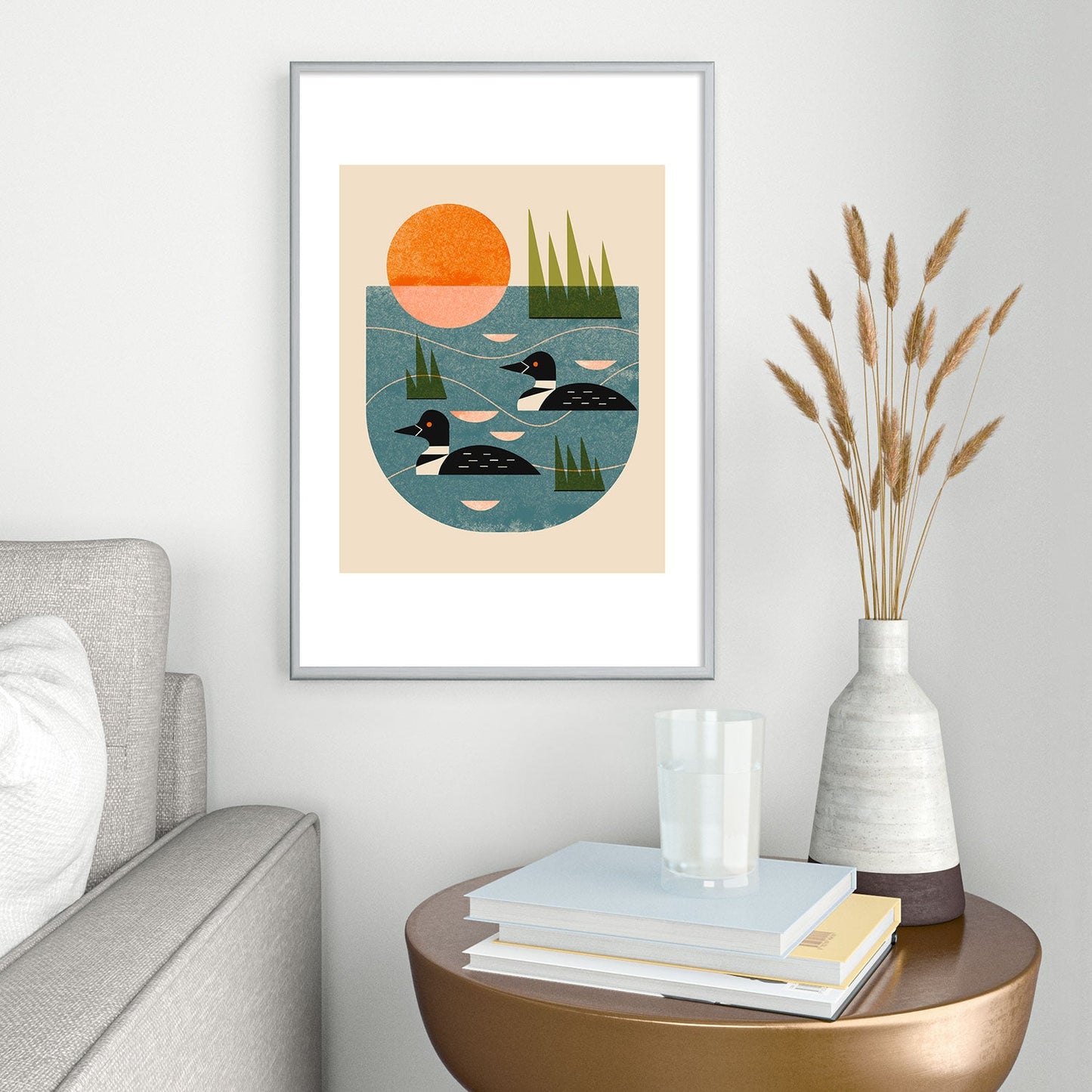 Renea L Thull Loon Lake Metal Framed Art Print