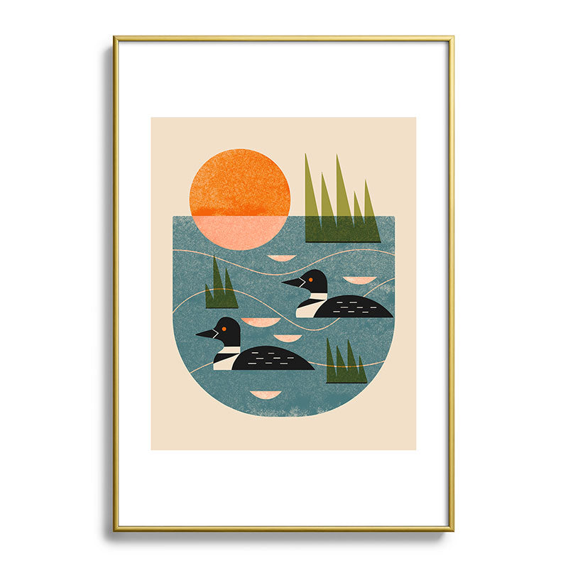 Renea L Thull Loon Lake Metal Framed Art Print