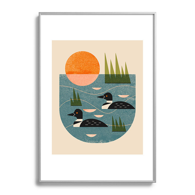 Renea L Thull Loon Lake Metal Framed Art Print