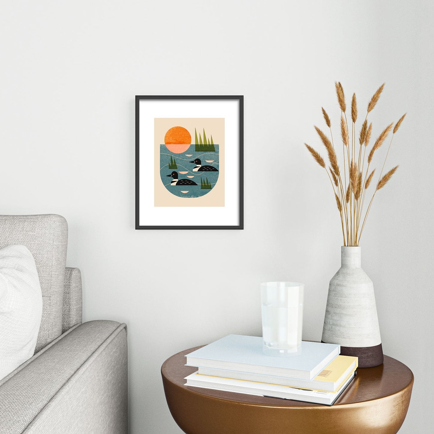 Renea L Thull Loon Lake Metal Framed Art Print