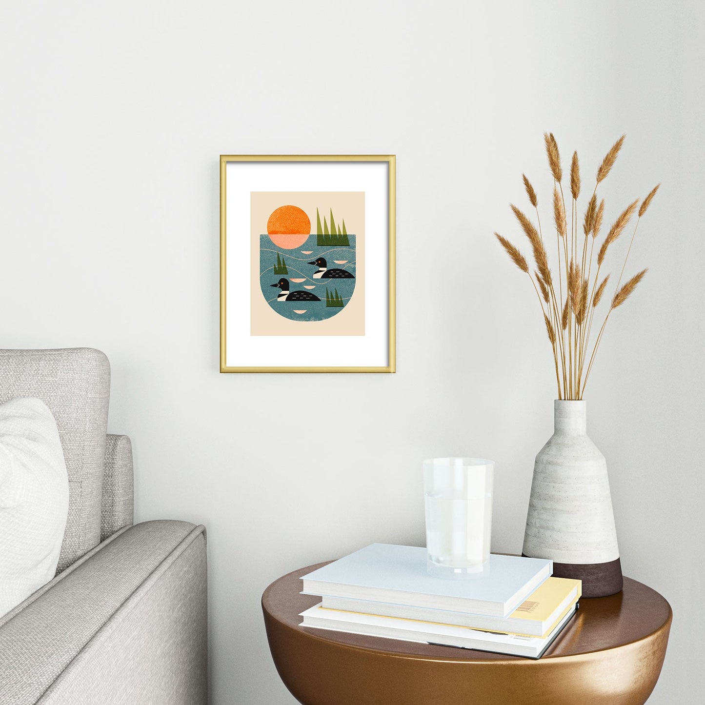 Renea L Thull Loon Lake Metal Framed Art Print
