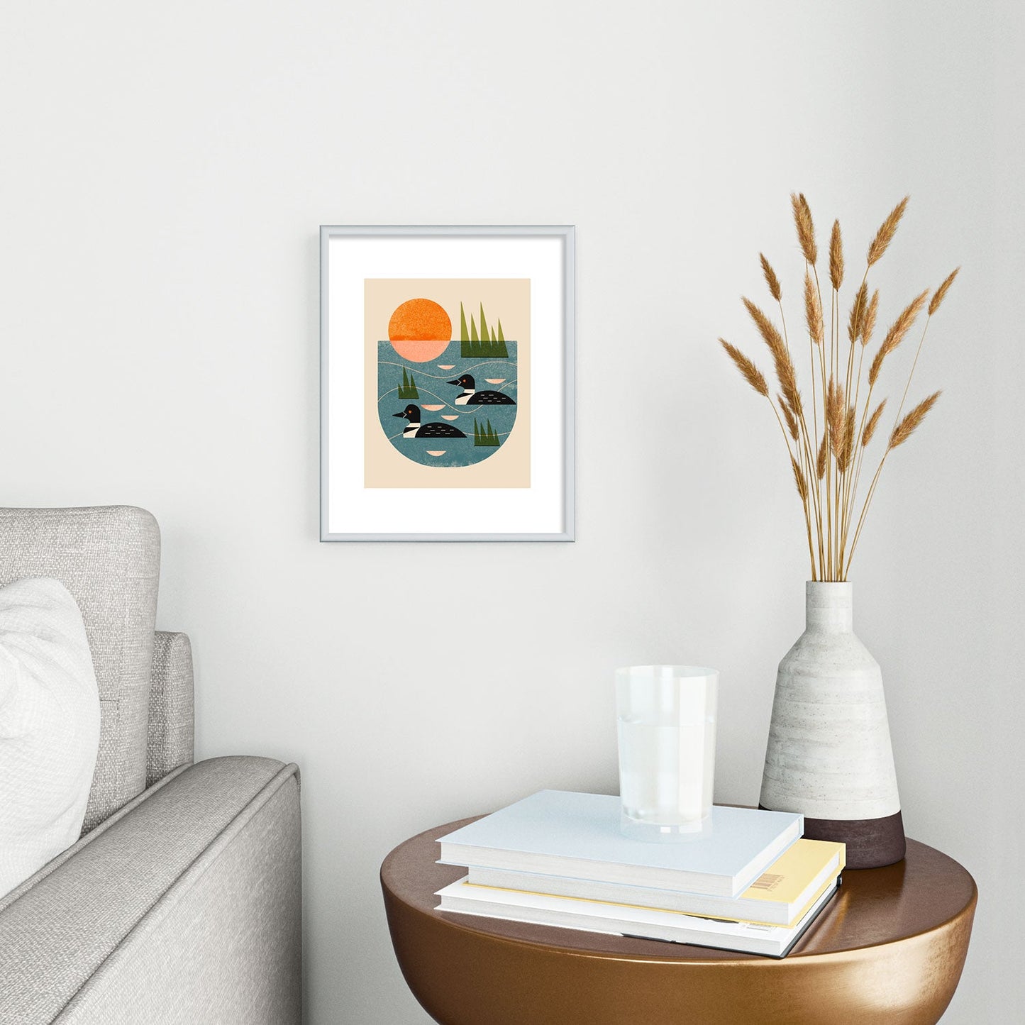 Renea L Thull Loon Lake Metal Framed Art Print