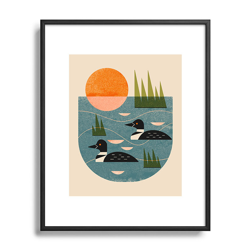 Renea L Thull Loon Lake Metal Framed Art Print