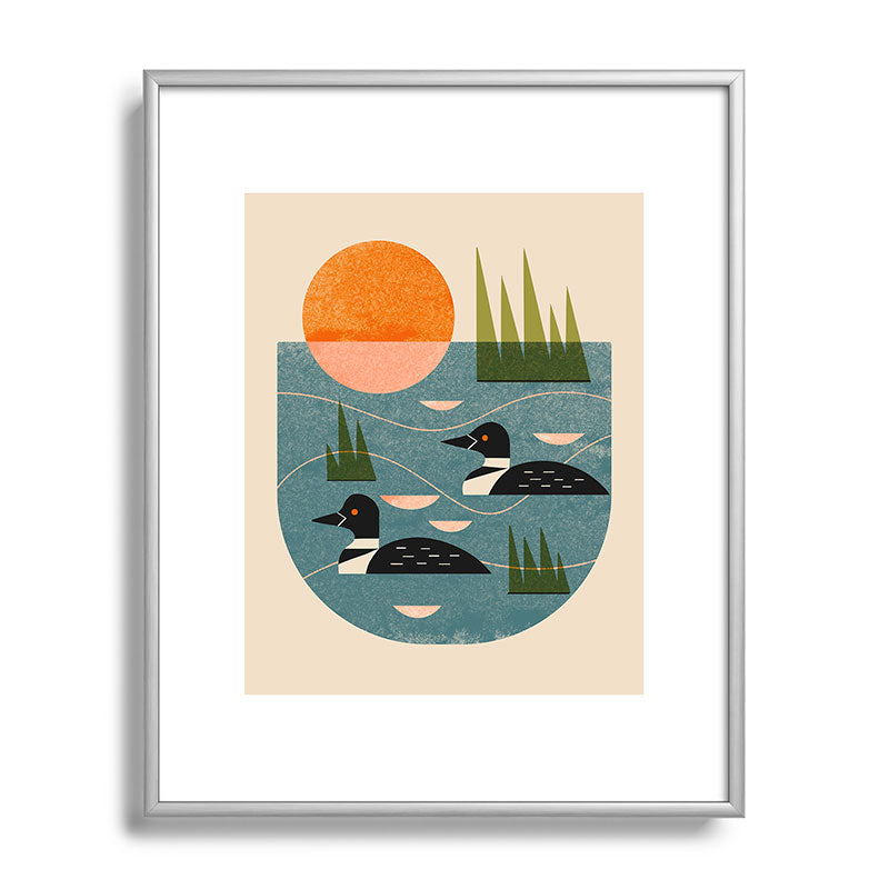 Renea L Thull Loon Lake Metal Framed Art Print
