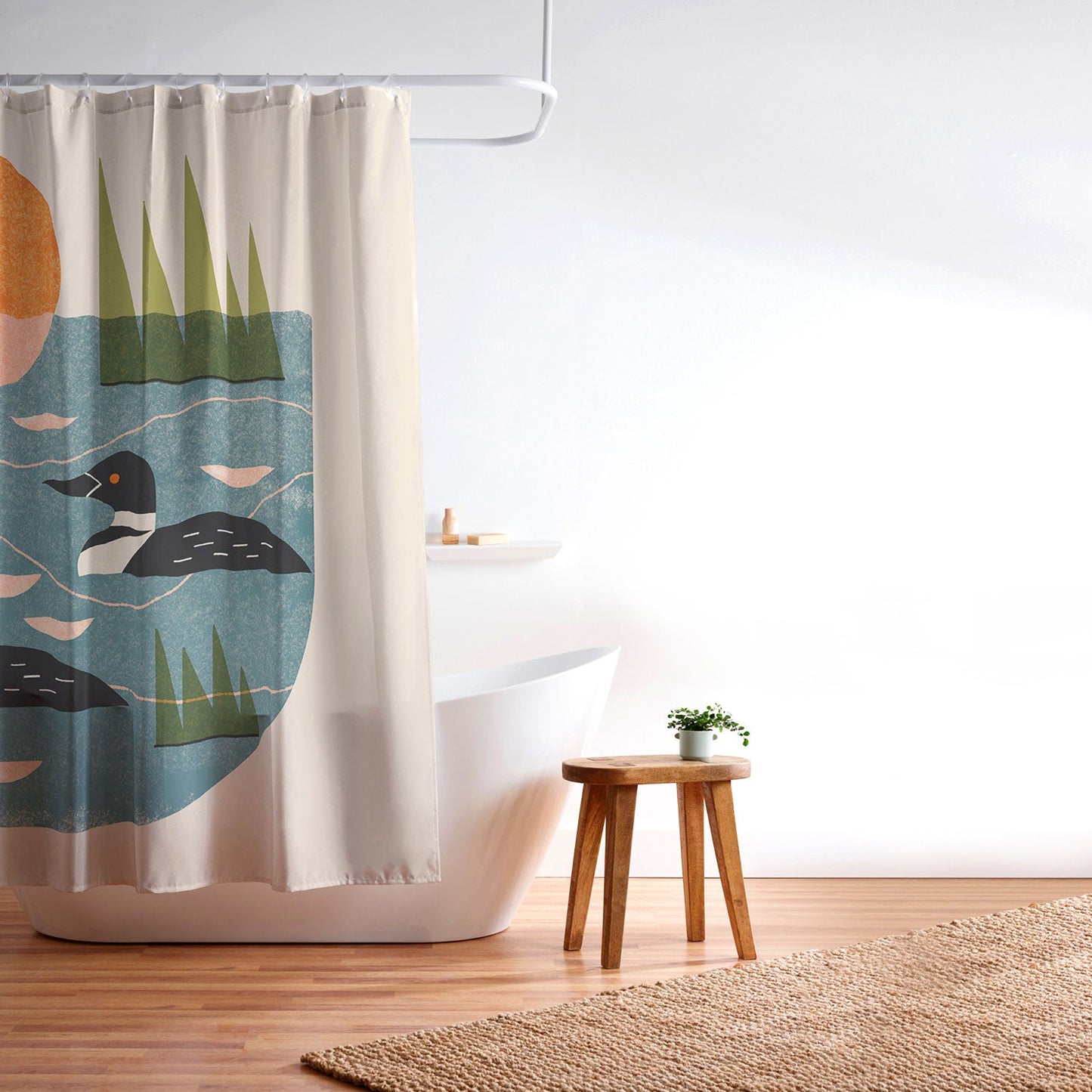 Renea L Thull Loon Lake Shower Curtain
