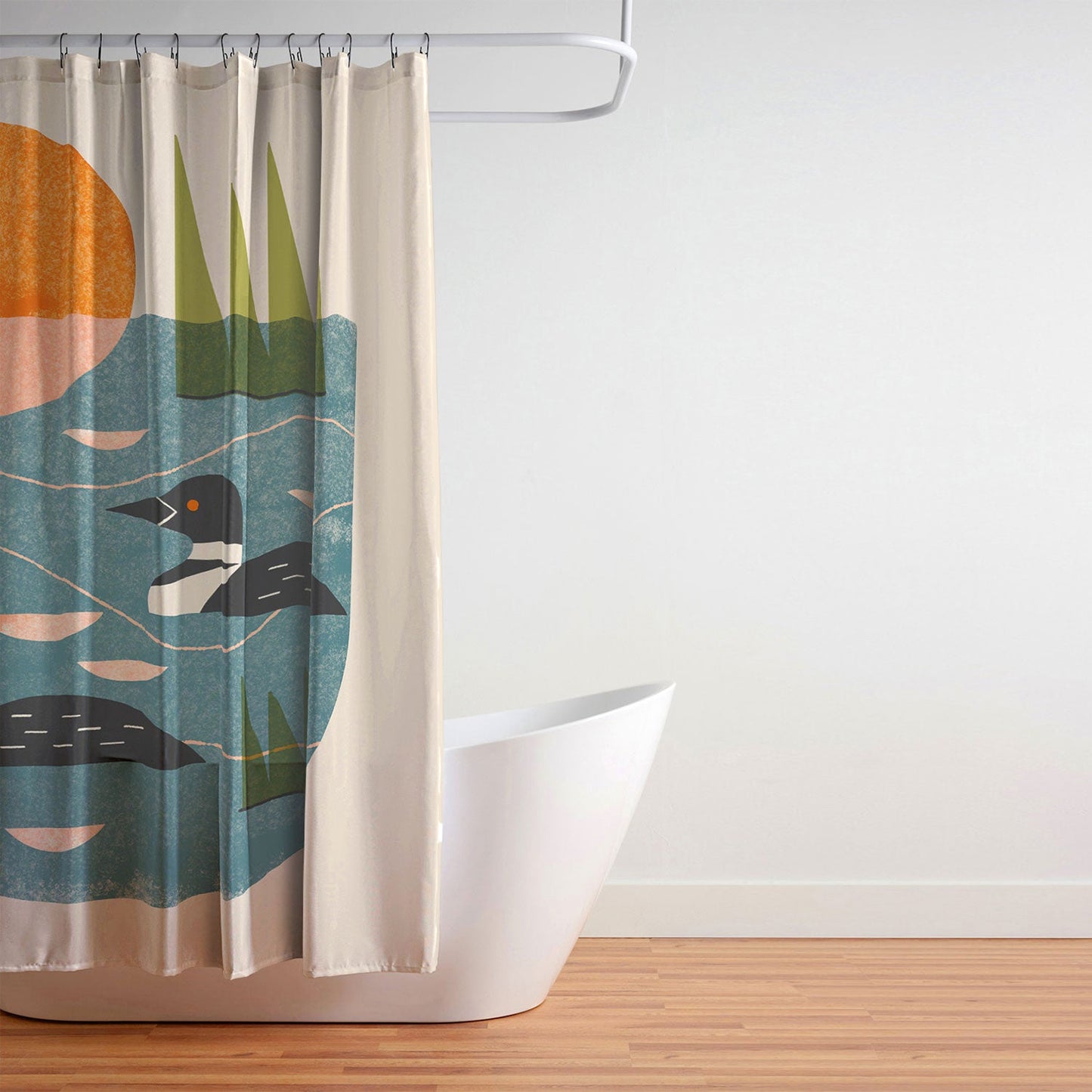 Renea L Thull Loon Lake Shower Curtain