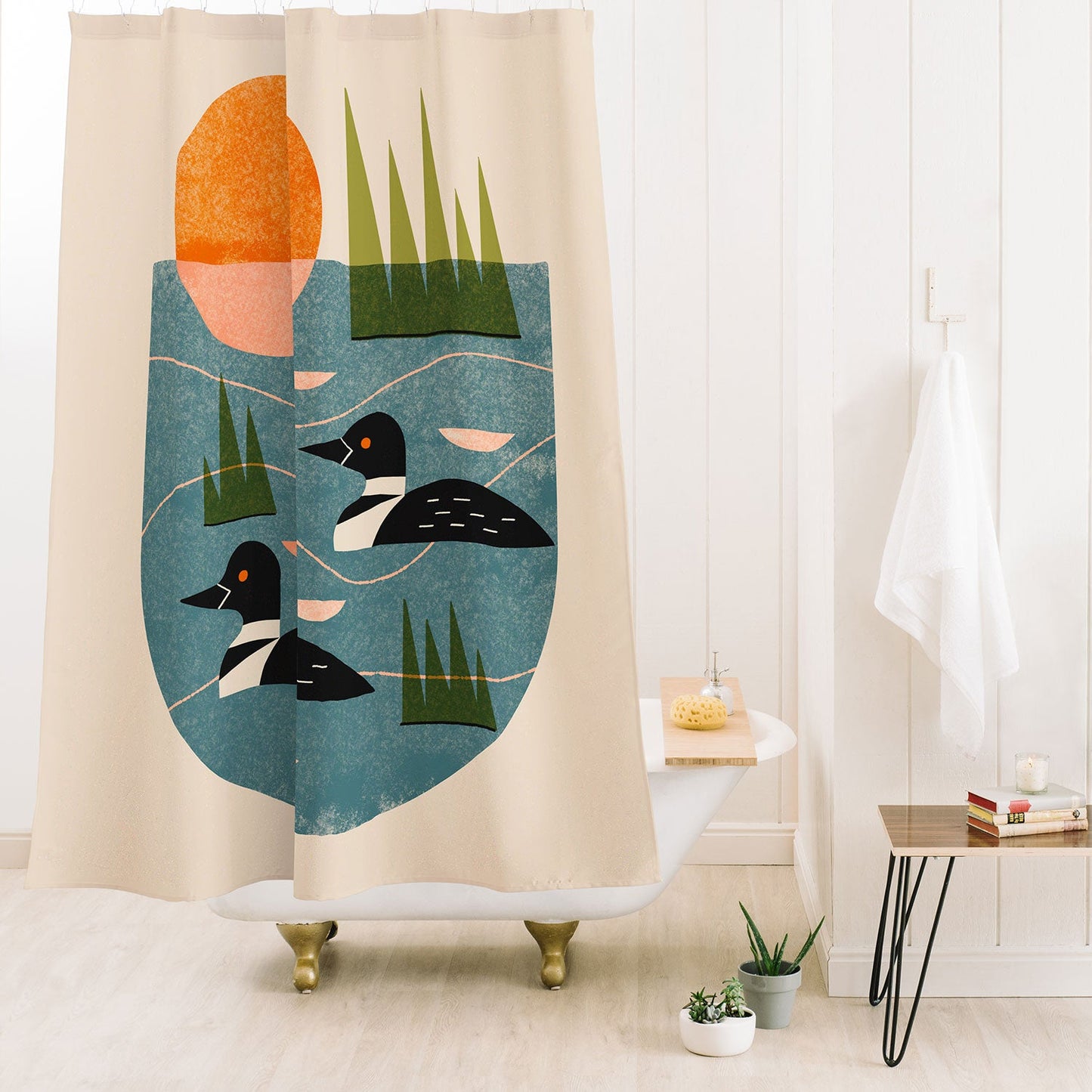 Renea L Thull Loon Lake Shower Curtain