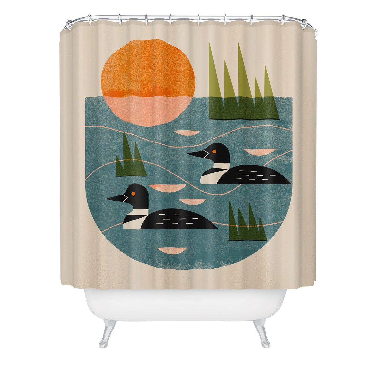 Renea L Thull Loon Lake Shower Curtain