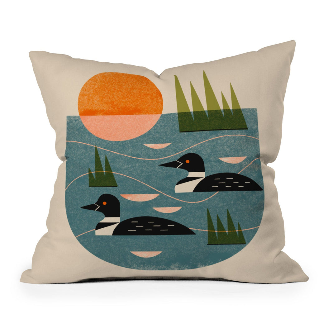 Renea L Thull Loon Lake Throw Pillow