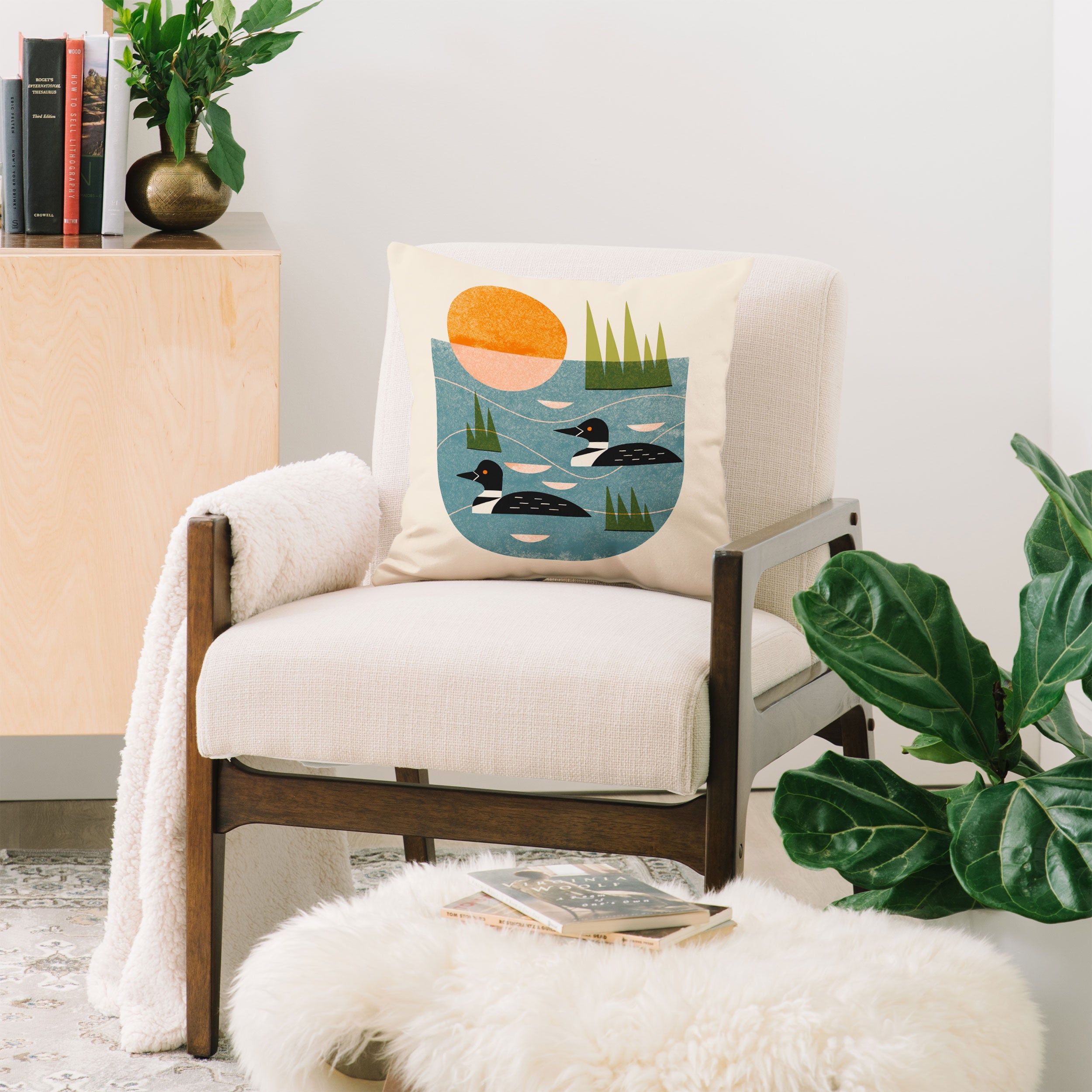 Renea L Thull Loon Lake Throw Pillow