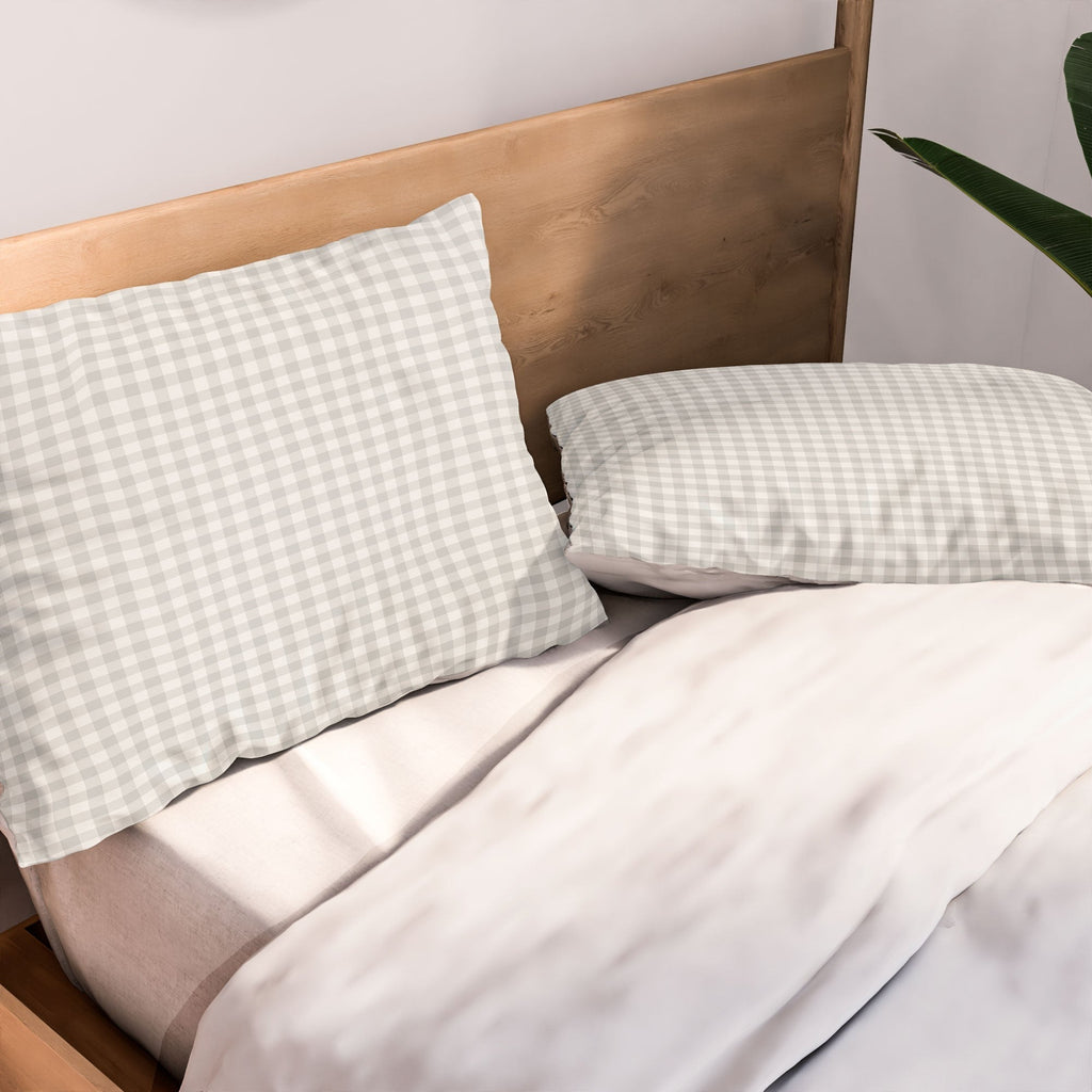Colour Poems Gingham Plaid Pattern Cloud White Pillow Shams