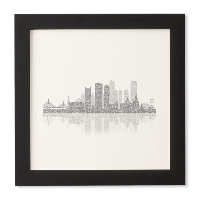 Restudio Designs Boston Skyline Reflection Framed Wall Art