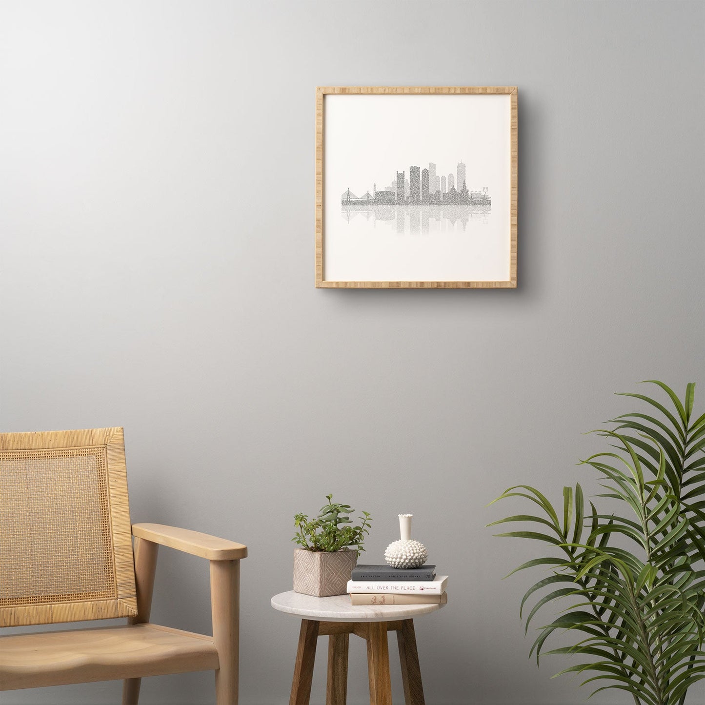 Restudio Designs Boston Skyline Reflection Framed Wall Art