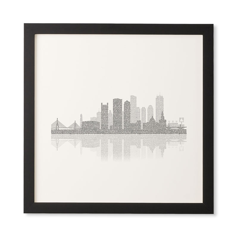 Restudio Designs Boston Skyline Reflection Framed Wall Art