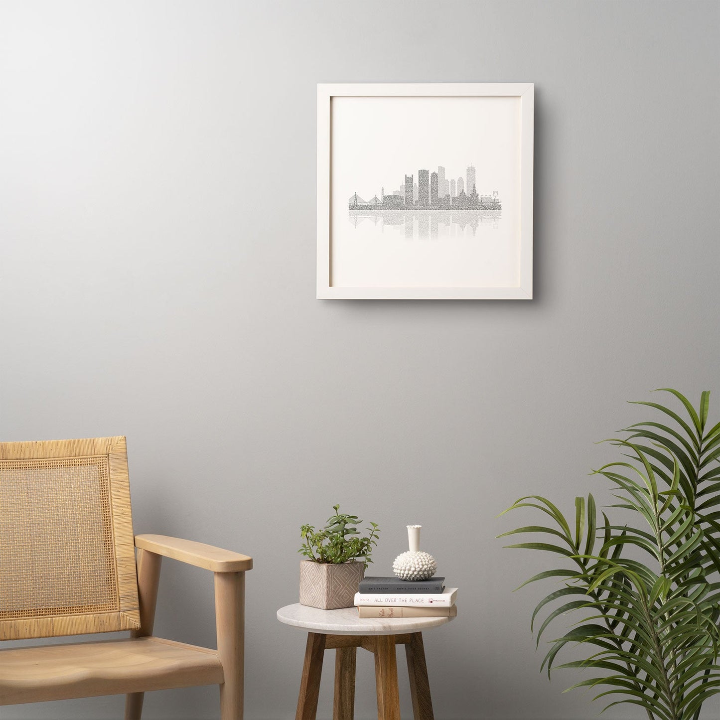 Restudio Designs Boston Skyline Reflection Framed Wall Art