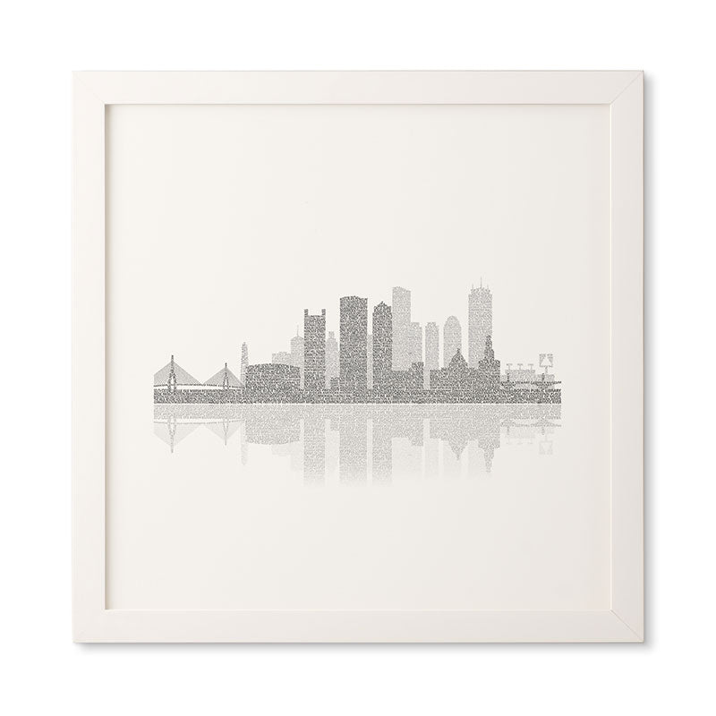 Restudio Designs Boston Skyline Reflection Framed Wall Art