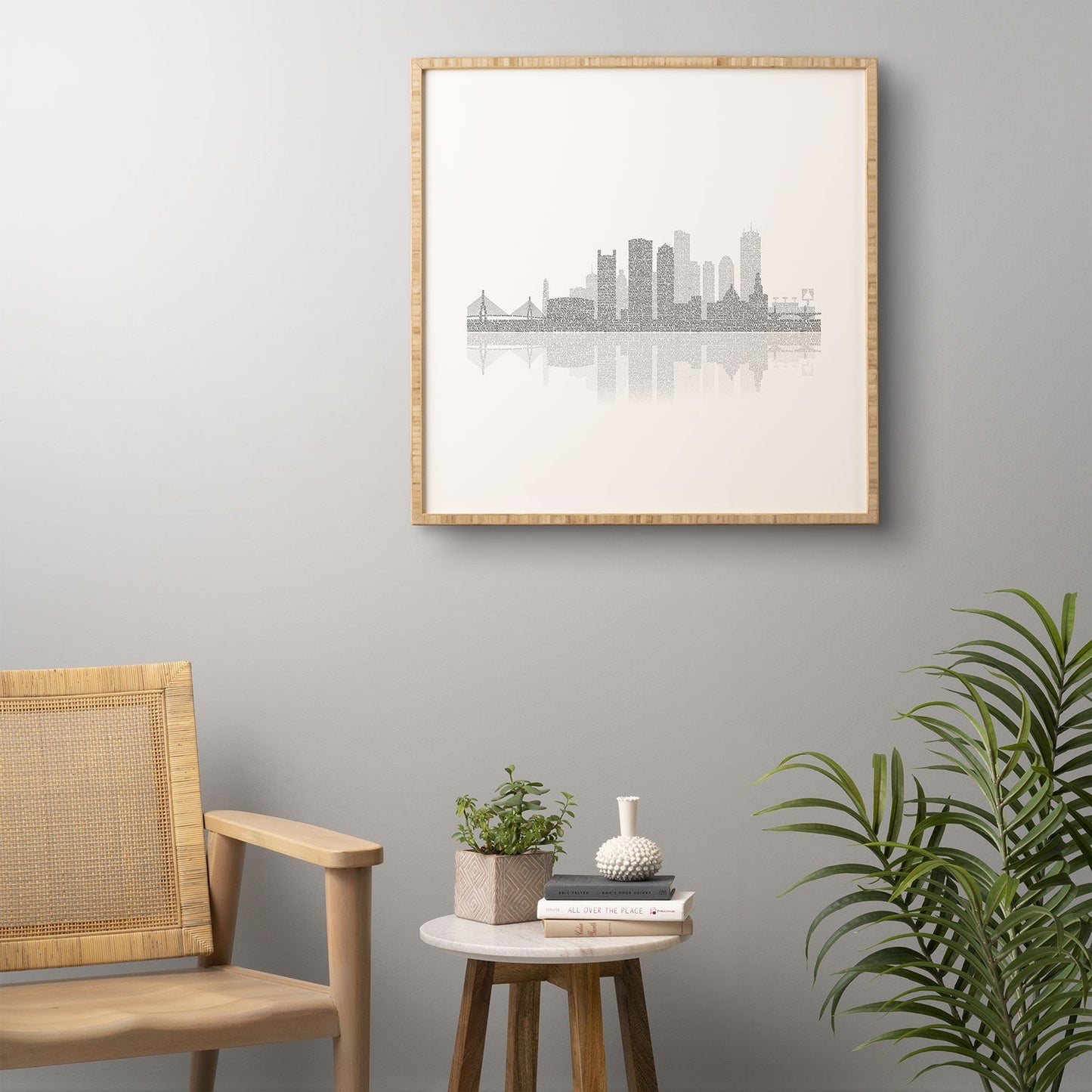 Restudio Designs Boston Skyline Reflection Framed Wall Art