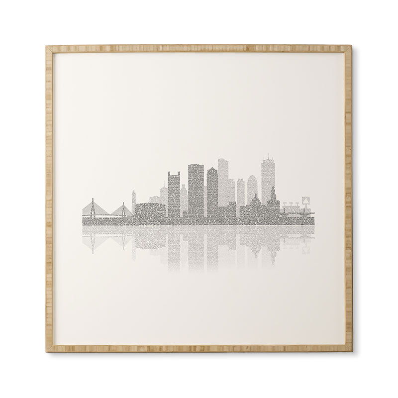 Restudio Designs Boston Skyline Reflection Framed Wall Art