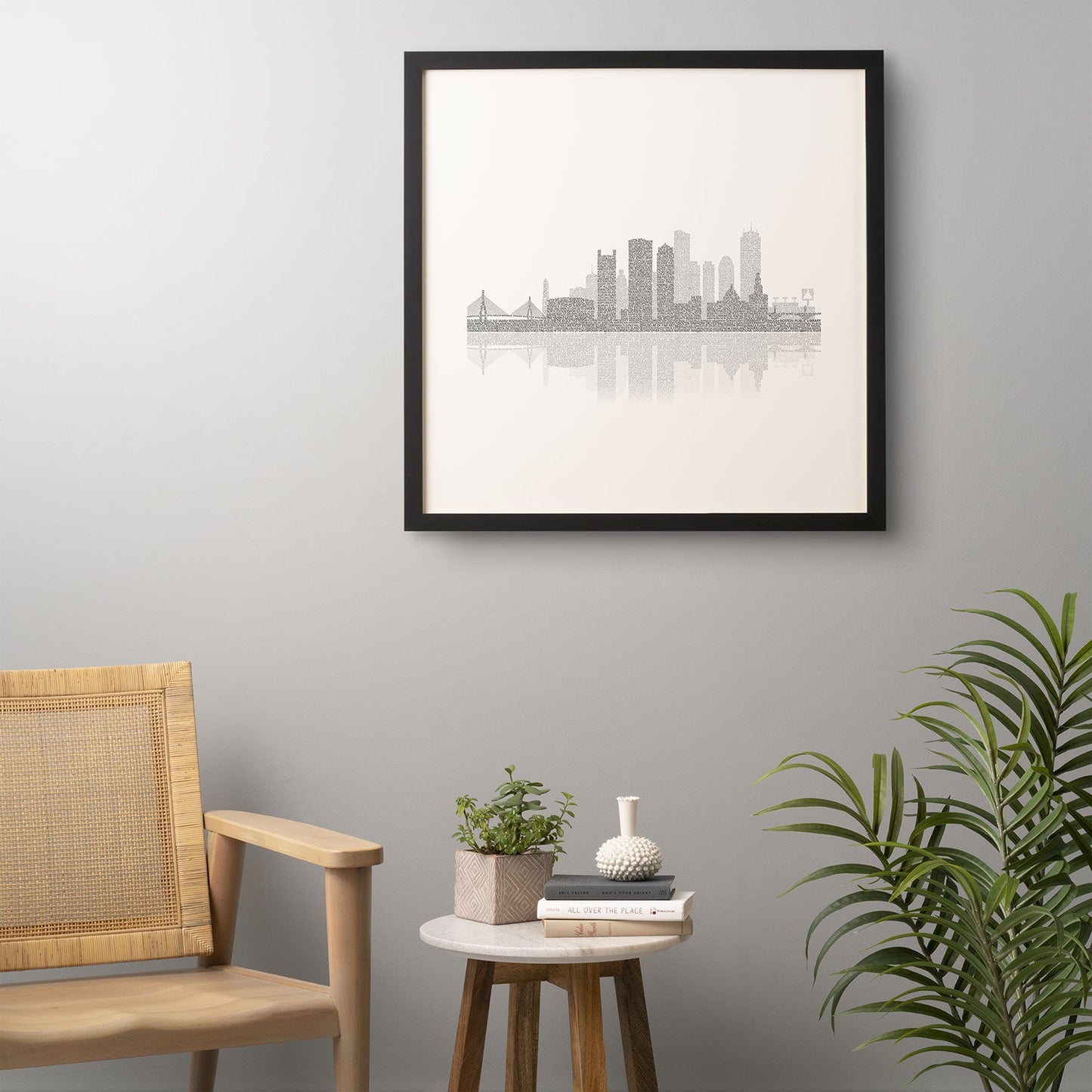 Restudio Designs Boston Skyline Reflection Framed Wall Art