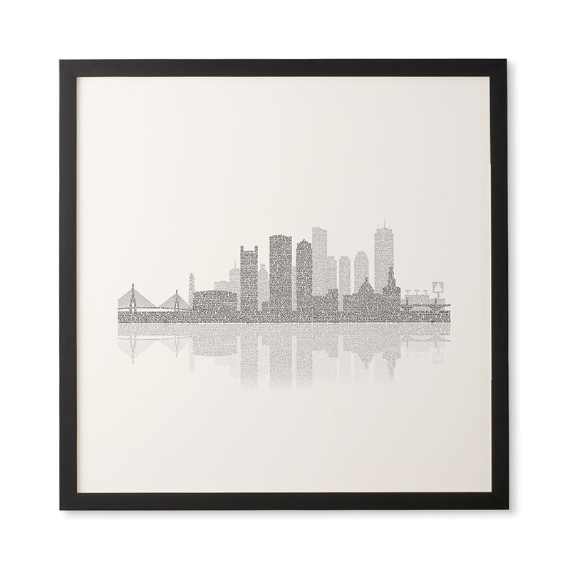 Restudio Designs Boston Skyline Reflection Framed Wall Art