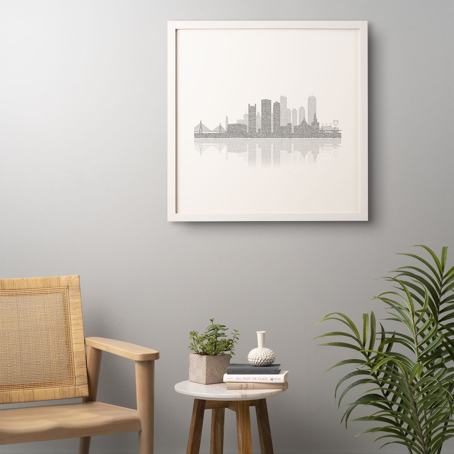 Restudio Designs Boston Skyline Reflection Framed Wall Art