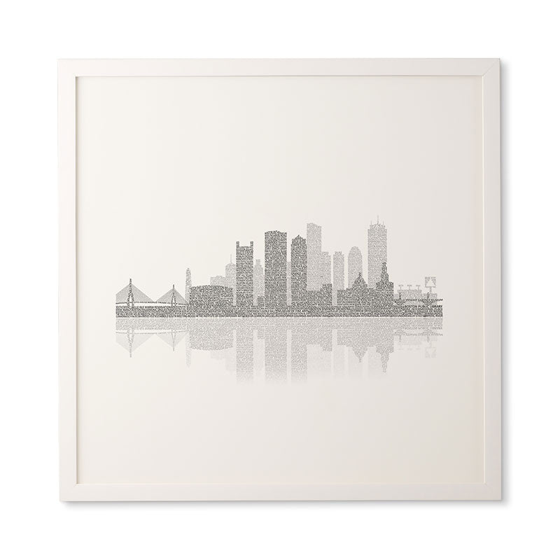 Restudio Designs Boston Skyline Reflection Framed Wall Art