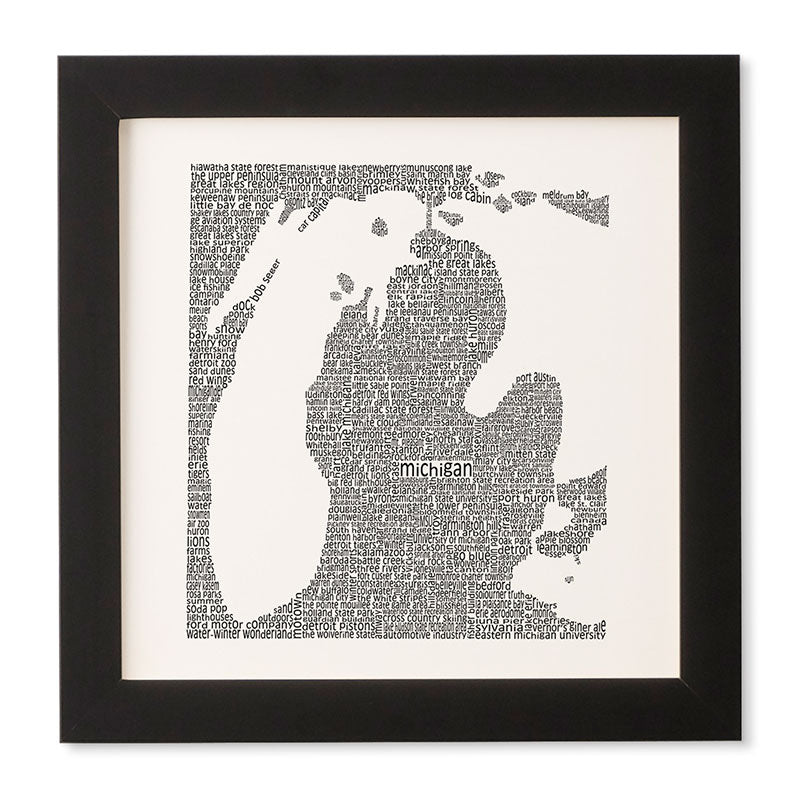 Restudio Designs Michigan Map Framed Wall Art