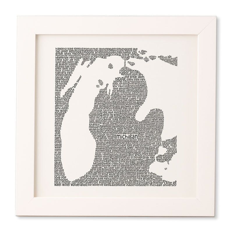 Restudio Designs Michigan Map Framed Wall Art