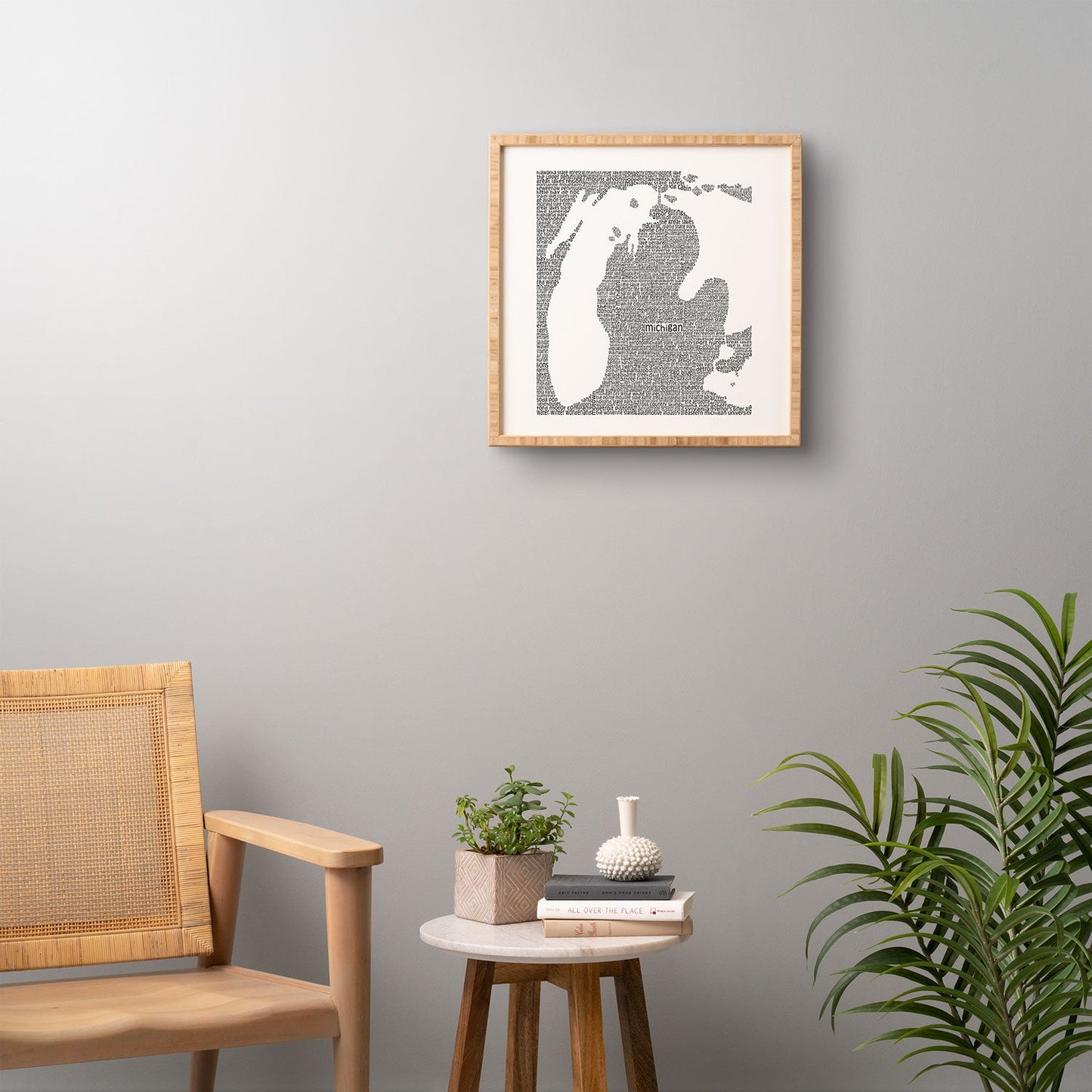 Restudio Designs Michigan Map Framed Wall Art
