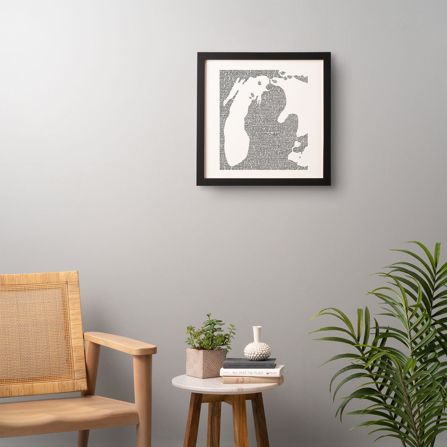 Restudio Designs Michigan Map Framed Wall Art