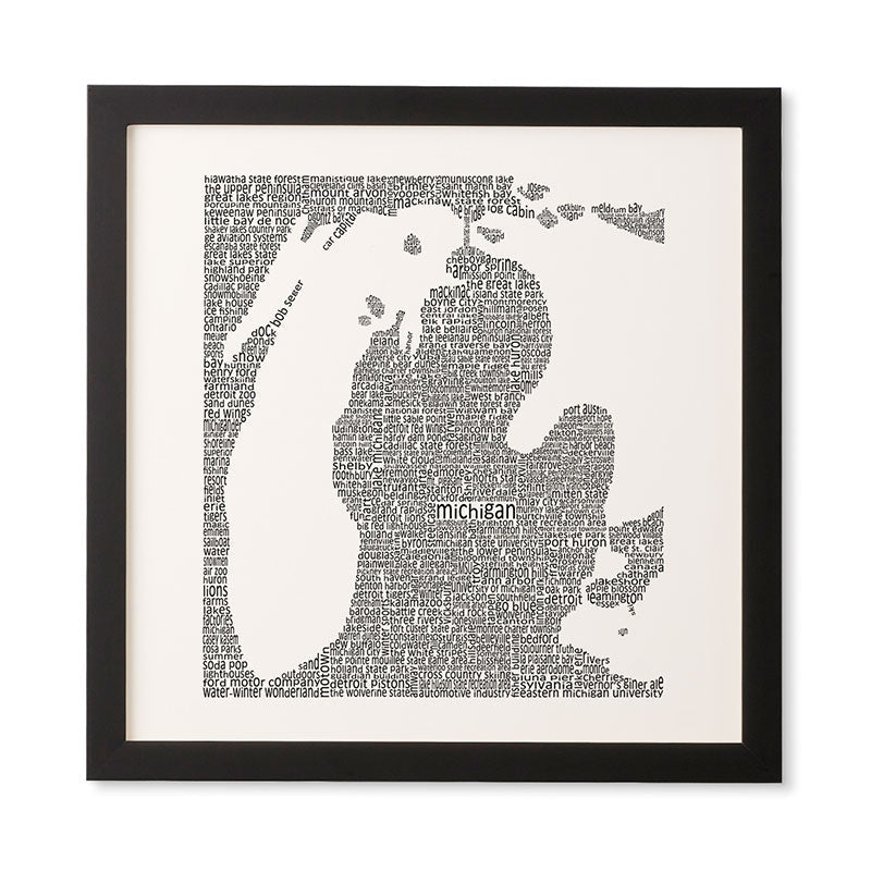 Restudio Designs Michigan Map Framed Wall Art