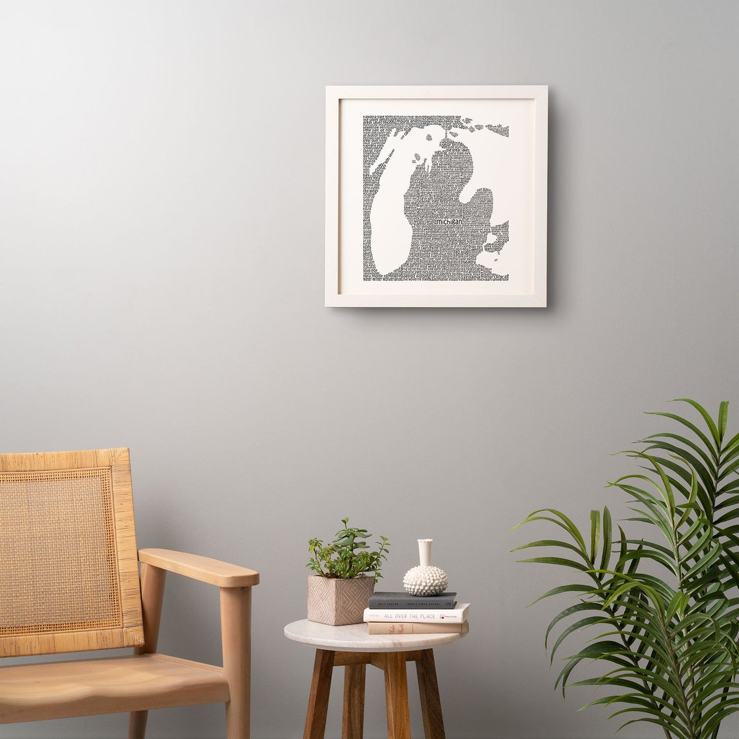 Restudio Designs Michigan Map Framed Wall Art