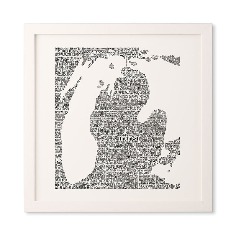 Restudio Designs Michigan Map Framed Wall Art