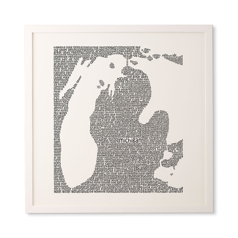Restudio Designs Michigan Map Framed Wall Art