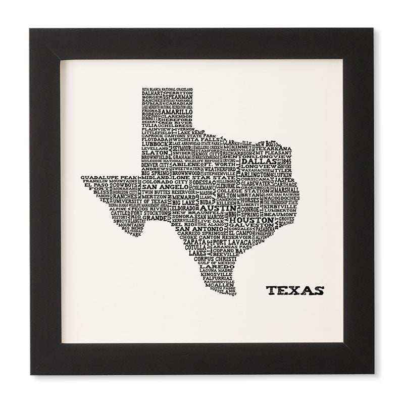 Restudio Designs Texas Map Framed Wall Art