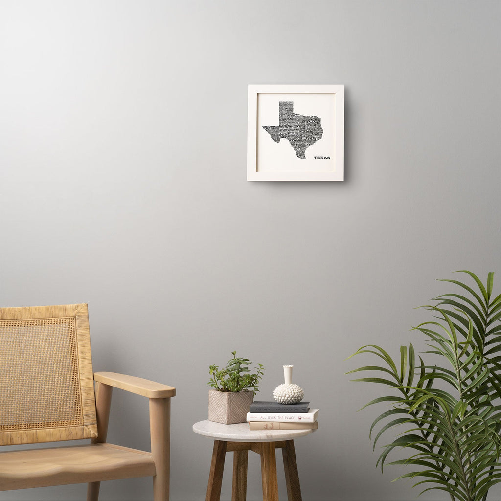 Restudio Designs Texas Map Framed Wall Art