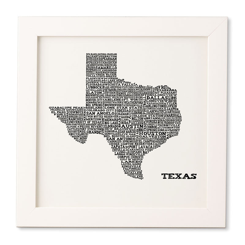 Restudio Designs Texas Map Framed Wall Art