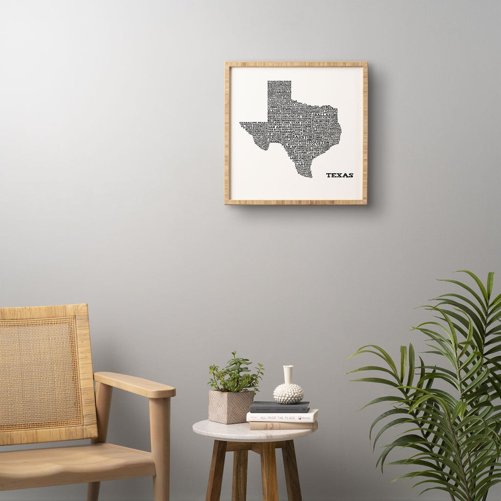 Restudio Designs Texas Map Framed Wall Art