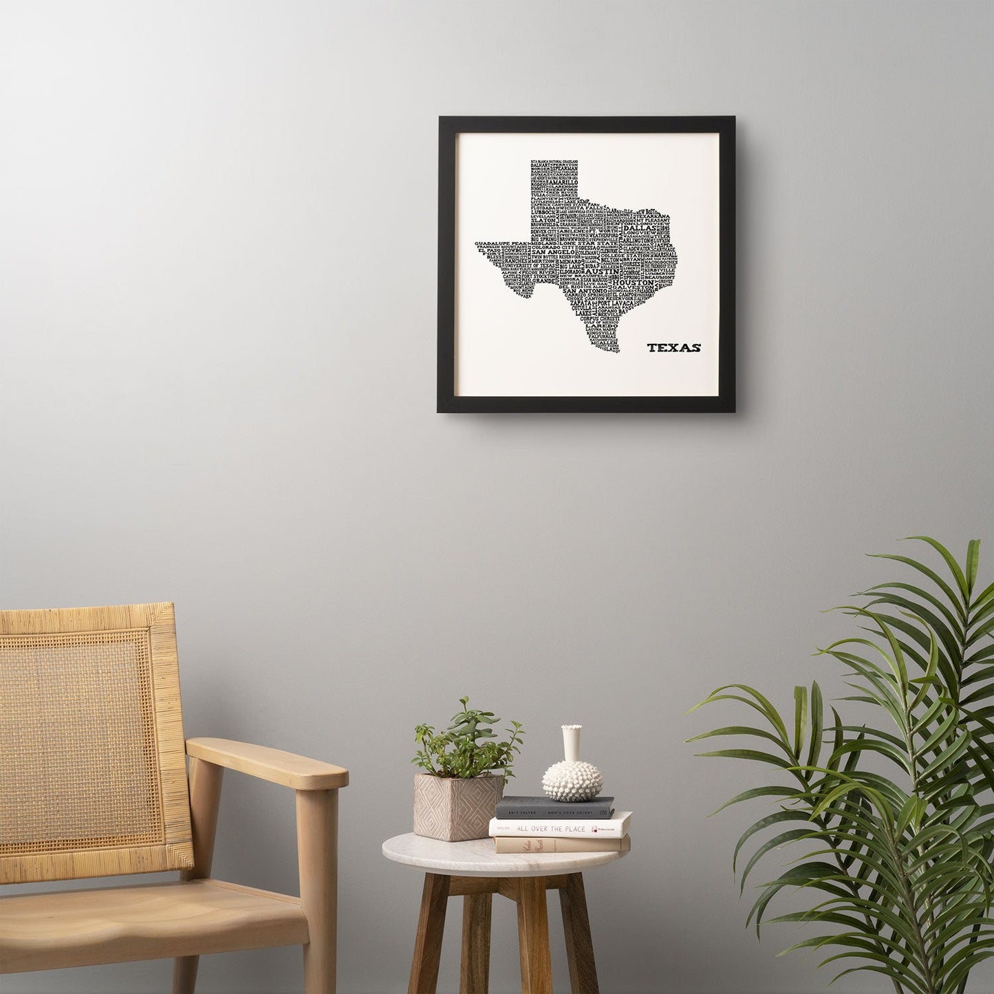 Restudio Designs Texas Map Framed Wall Art