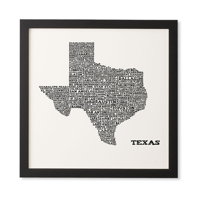 Restudio Designs Texas Map Framed Wall Art