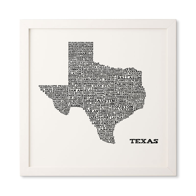 Restudio Designs Texas Map Framed Wall Art